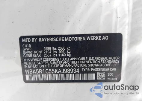 WBA5R1C55KAJ98934
